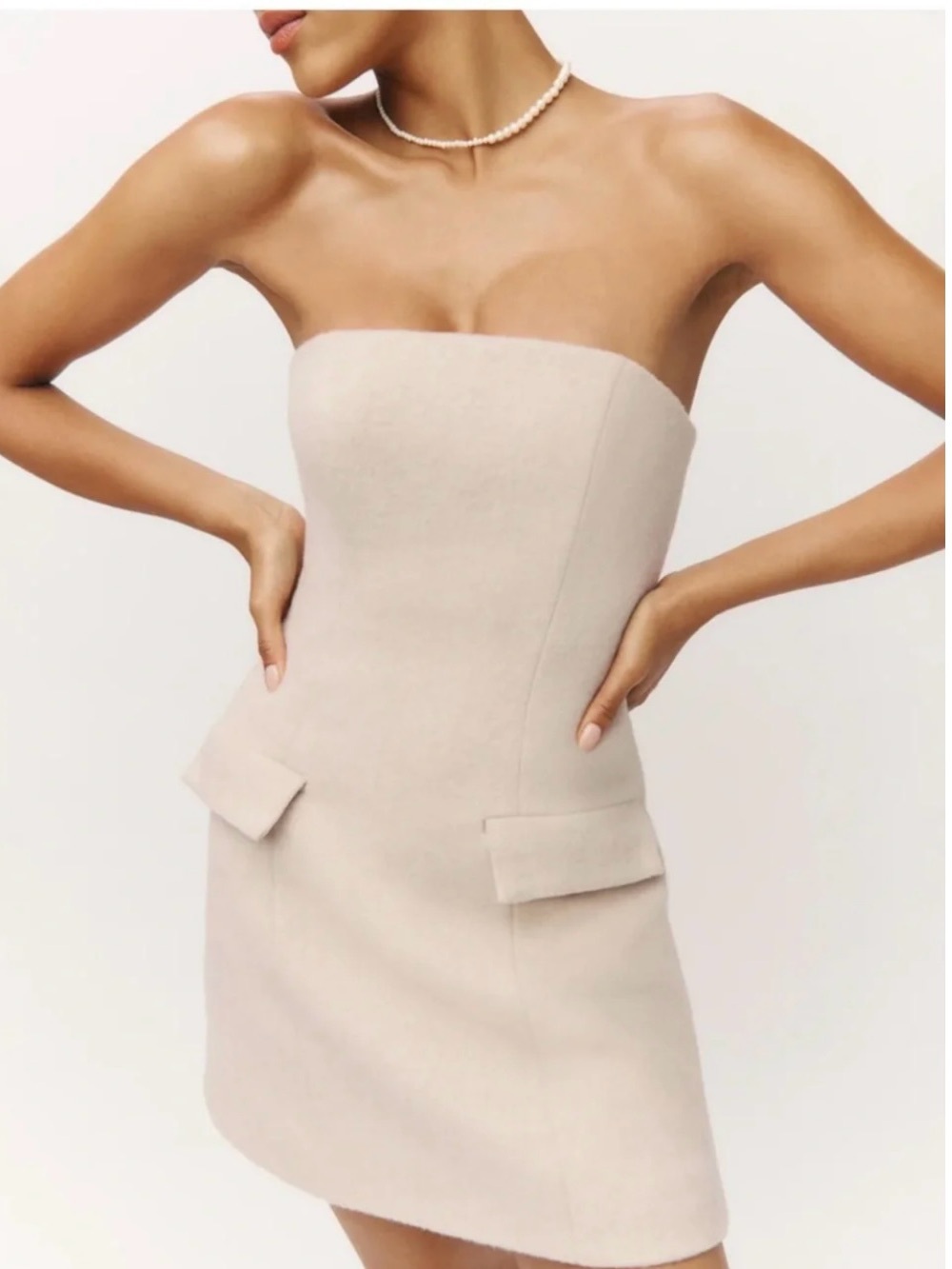 Reformation Emani Wool Blend Mini Dress